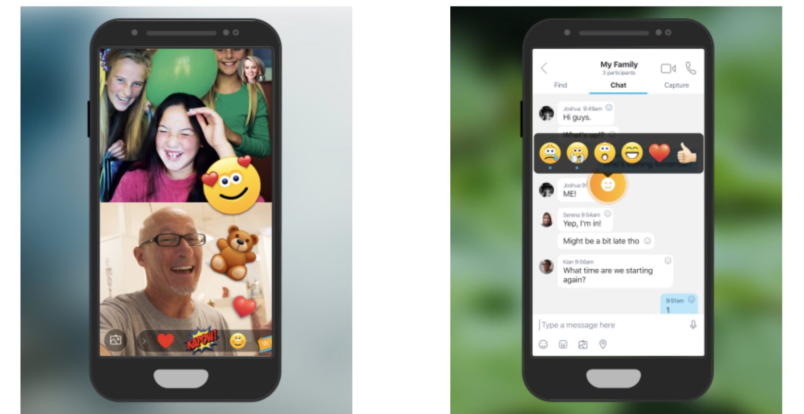 Skype si aggiorna: arrivano emoticon, foto e reazioni in diretta durante una videochiamata